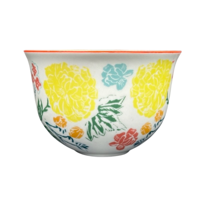 Arboretum Floral Orange Dragonfly Handle Mug Anthropologie with colorful floral design