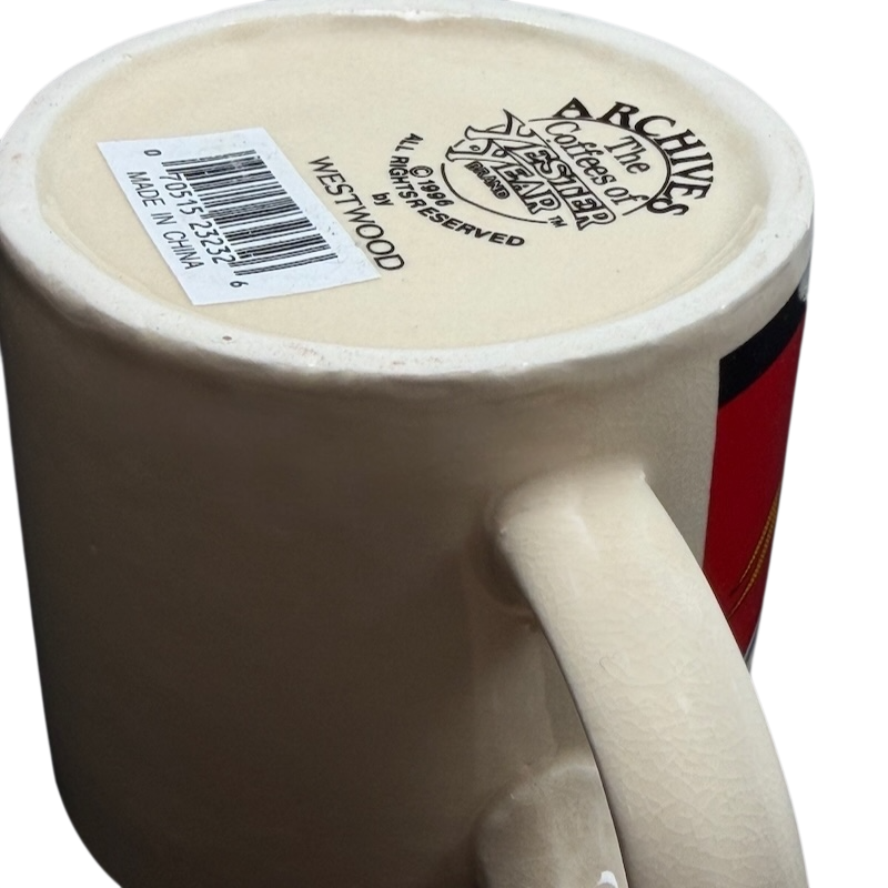 Archives Yester Year Brand American Belle Mug Westwood with a textured handle and a vintage design