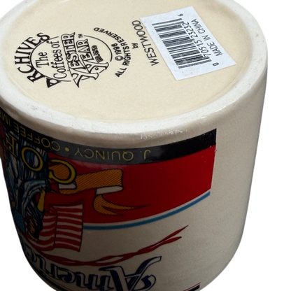 Top view of the Archives Yester Year Brand American Belle Mug Westwood featuring a colorful design