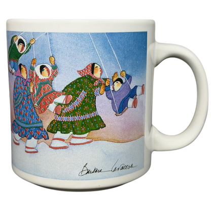 Inuit Children Swinging Barbara Lavallee Mug from Arctic Circle Enterprises featuring colorful illustrations