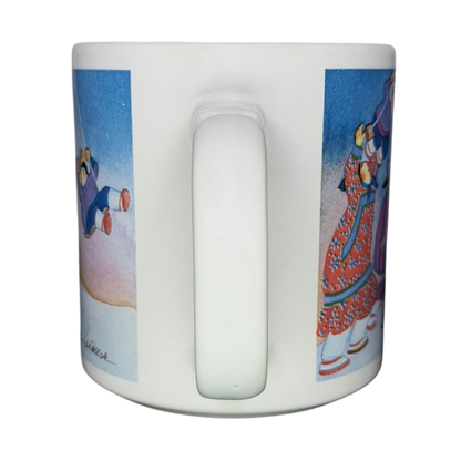 Inuit Children Swinging Barbara Lavallee Mug Arctic Circle Enterprises with colorful illustrations on both sides