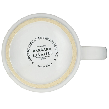 Underside view of Inuit Children Swinging Barbara Lavallee Mug from Arctic Circle Enterprises