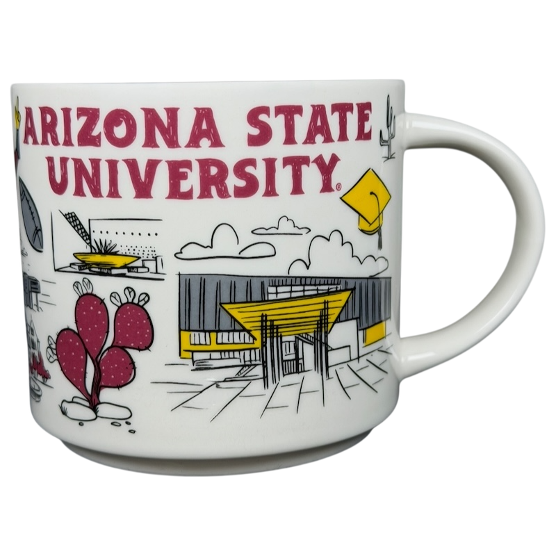 Arizona State University Starbucks mug featuring local illustrations and vibrant colors