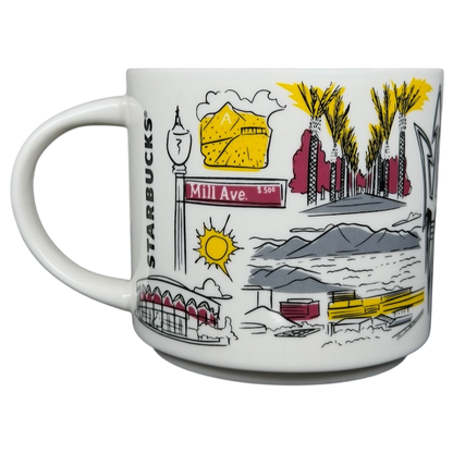 Arizona State University Starbucks mug featuring iconic landmarks and vibrant illustrations