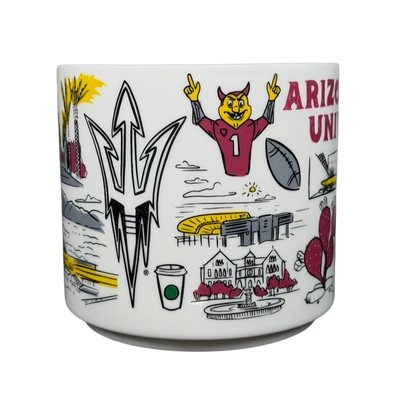 Arizona State University Starbucks mug featuring iconic ASU designs and vibrant illustrations