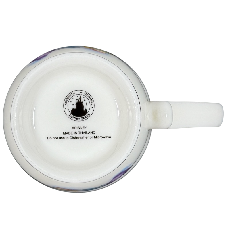 Disney Alice in Wonderland Mad Hatter vintage mug bottom view showing Disney Parks stamp Made in Thailand and handle