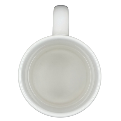 Top view of the Bad Ass Coffee Company Maui Mug, featuring a smooth white ceramic finish