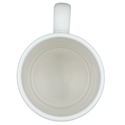 Inside view of a white vintage mug featuring the Barack Obama birth certificate design