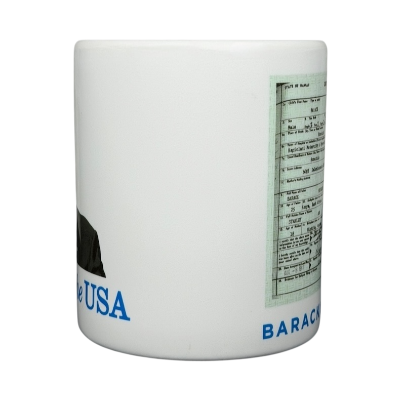 Barack Obama birth certificate vintage mug featuring a detailed document print and stylish design