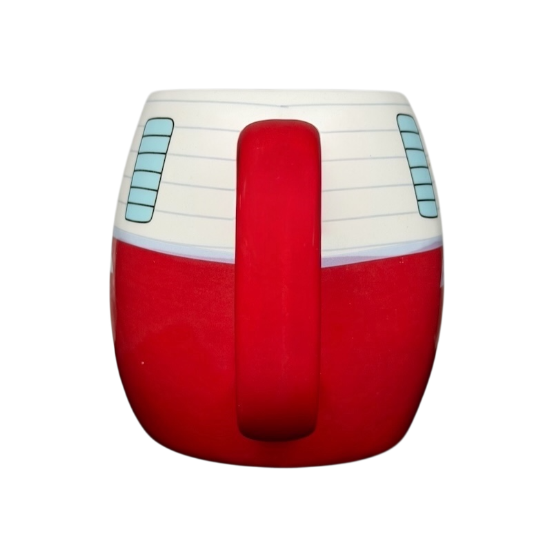 Happy Camper red RV Bass Pro Shops mug featuring a colorful design for camping enthusiasts