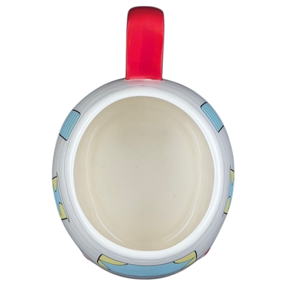 Happy Camper red RV Bass Pro Shops mug with colorful design and red handle