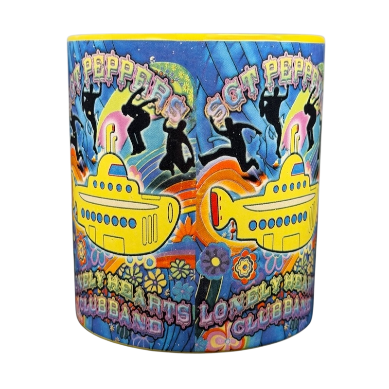 Beatles Yellow Submarine Mug Silver Buffalo featuring vibrant designs inspired by the iconic album cover