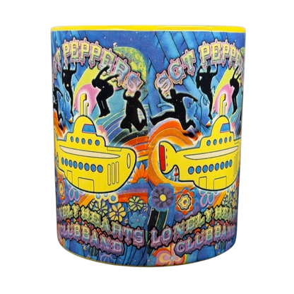 Beatles Yellow Submarine Mug Silver Buffalo featuring vibrant designs inspired by the iconic album cover