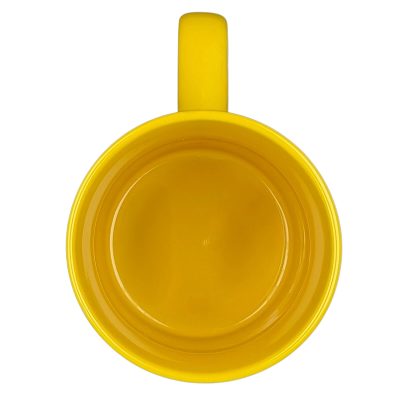 Inside view of Beatles Yellow Submarine Mug Silver Buffalo in bright yellow color