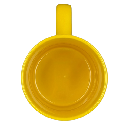Inside view of Beatles Yellow Submarine Mug Silver Buffalo in bright yellow color
