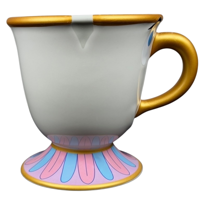 Beauty and the Beast Chip Potts Mug Disney Parks featuring a colorful design and a golden handle