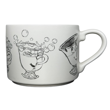 Disney Beauty and the Beast Chip stackable mug featuring fun character designs with bubbles