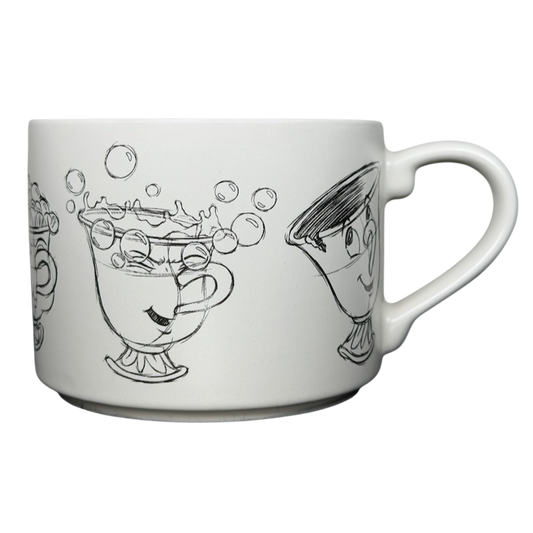 Disney Beauty and the Beast Chip stackable mug featuring fun character designs with bubbles
