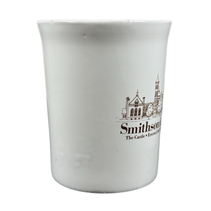 Bennington Pottery Smithsonian vintage collectible mug white glazed ceramic mug with brown Smithsonian Castle transfer