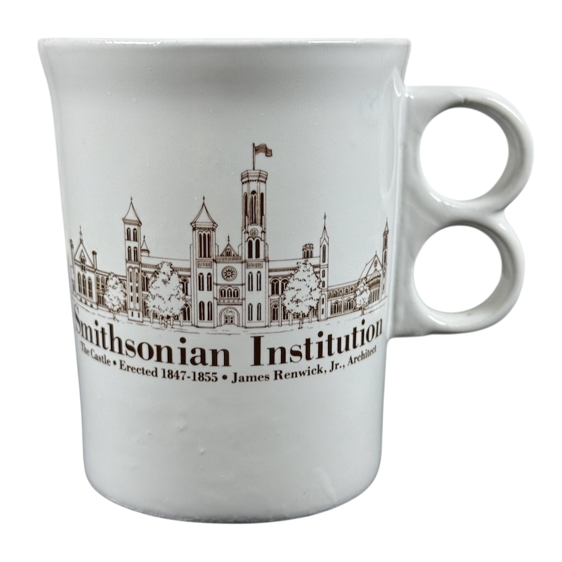 Bennington Pottery Smithsonian vintage collectible mug showing Smithsonian Institution building illustration