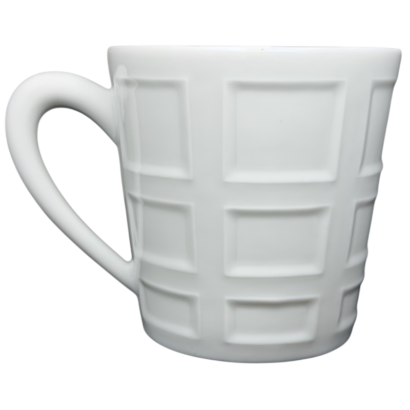 Stylish white Limoges France Mug Bernardaud with a modern geometric design for enjoying hot beverages