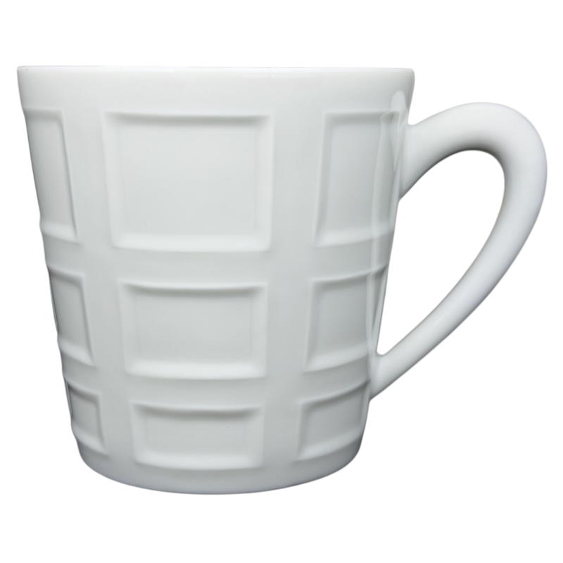 Elegant Limoges France Mug Bernardaud with a textured square design and a classic handle.