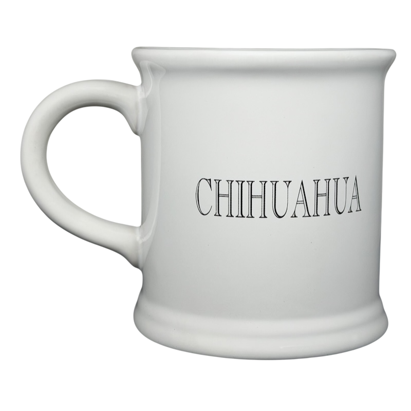 Best Friend Originals Chihuahua Mug Xpres in white with bold CHIHUAHUA text