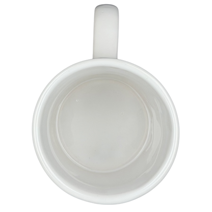 Top view of Best Friend Originals Chihuahua Mug Xpres in white porcelain