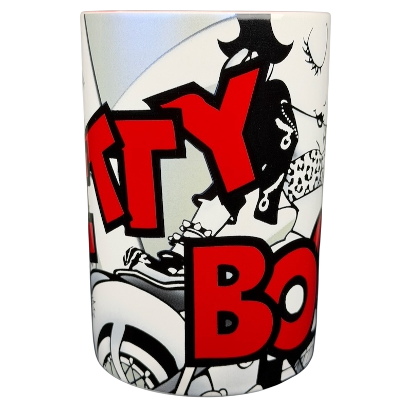Betty Boop motorcycle Universal Studios mug featuring vibrant artwork and classic design