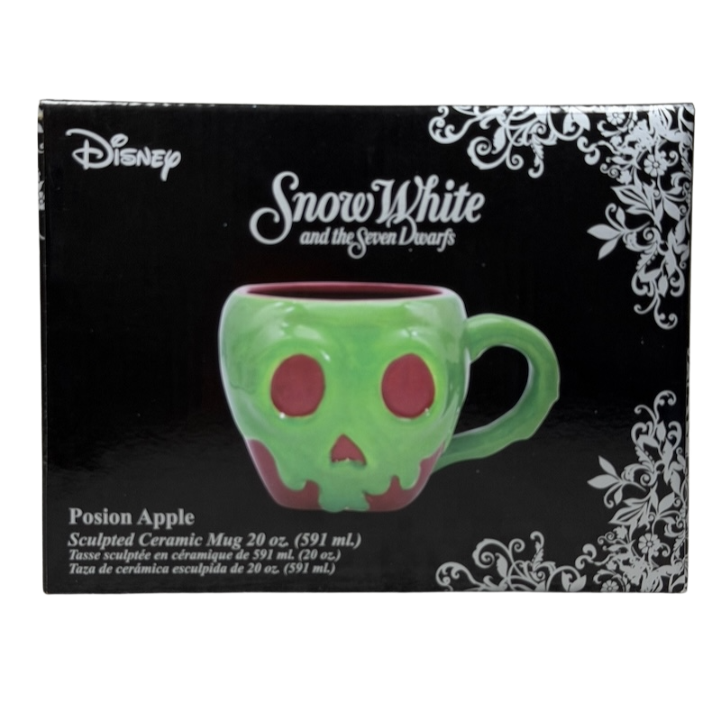Disney Snow White Evil Queen Green Poison Apple Mug by Bioworld with a unique skull design