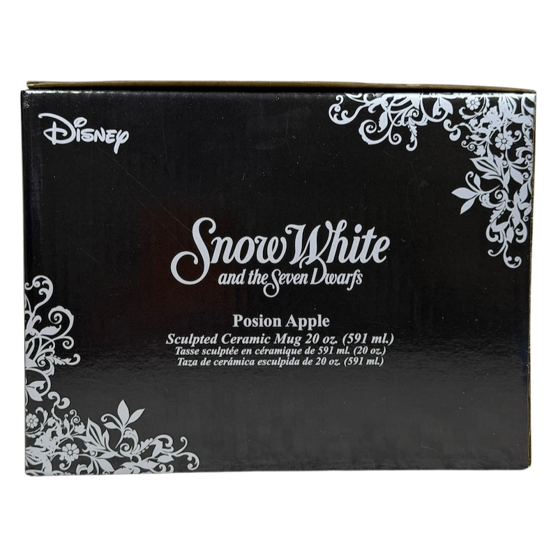 Snow White Evil Queen Green Poison Apple Mug Bioworld Disney with detailed box design for collectors