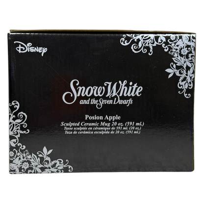 Snow White Evil Queen Green Poison Apple Mug Bioworld Disney with detailed box design for collectors