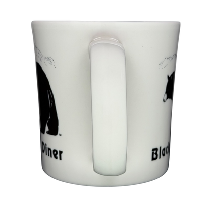 Black Bear Diner Mug Homer Laughlin China with bear graphic and curved handle