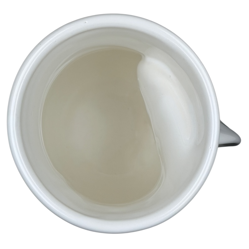 Inside view of Blue Iris Hand Warmer Neher Mug showing smooth, glossy interior surface