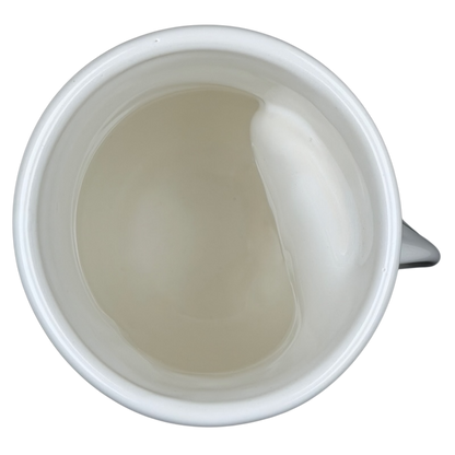 Inside view of Blue Iris Hand Warmer Neher Mug showing smooth, glossy interior surface