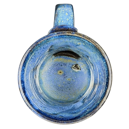 Blue Speckled Gecko Pottery Mug with a Unique Glaze and Comfortable Handle