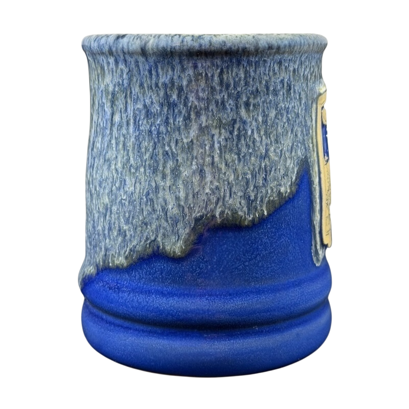 Boulder Mountain Lodge Utah Deneen mug with a textured blue design and handcrafted finish