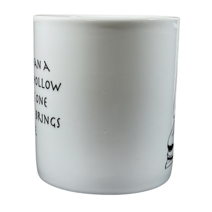 White ceramic Buddha collectible Coventry mug with black text and Buddha illustration