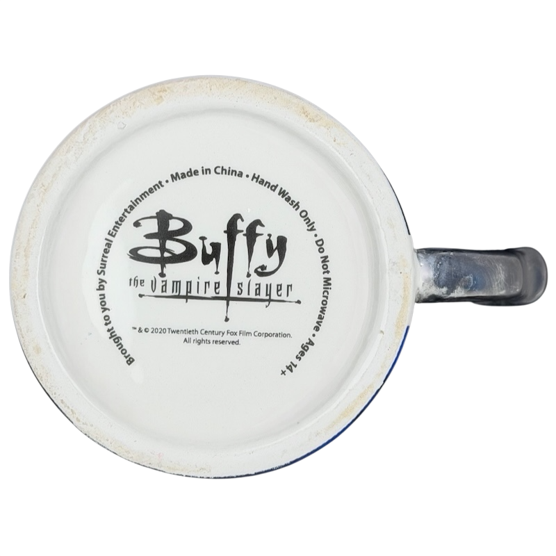 Bottom view of Buffy The Vampire Slayer Mug Surreal Entertainment with branding and care instructions