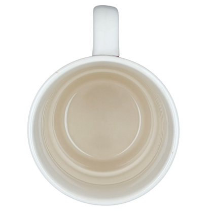 Inside view of the Busted Knuckle Garage Logo Tire Base Mug with a smooth white interior