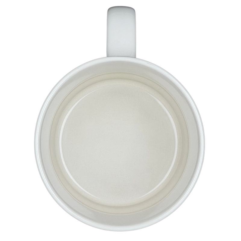 Inside view of the Cafe Du Monde New Orleans French Quarter Mug with a clean white finish