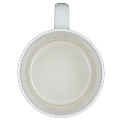 Inside view of the Cafe Du Monde New Orleans French Quarter Mug with a clean white finish