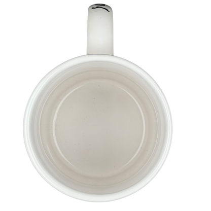 Top view of Copco Caillebotte Paris Street Rainy Day mug with a minimalist design and smooth finish