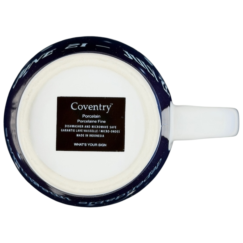 Coventry CANCER Zodiac What's Your Sign Mug featuring a classic blue design and durable porcelain material