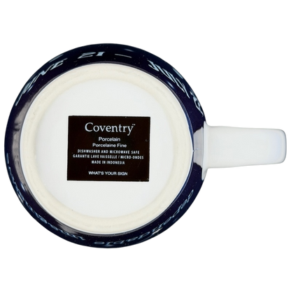 Coventry CANCER Zodiac What's Your Sign Mug featuring a classic blue design and durable porcelain material