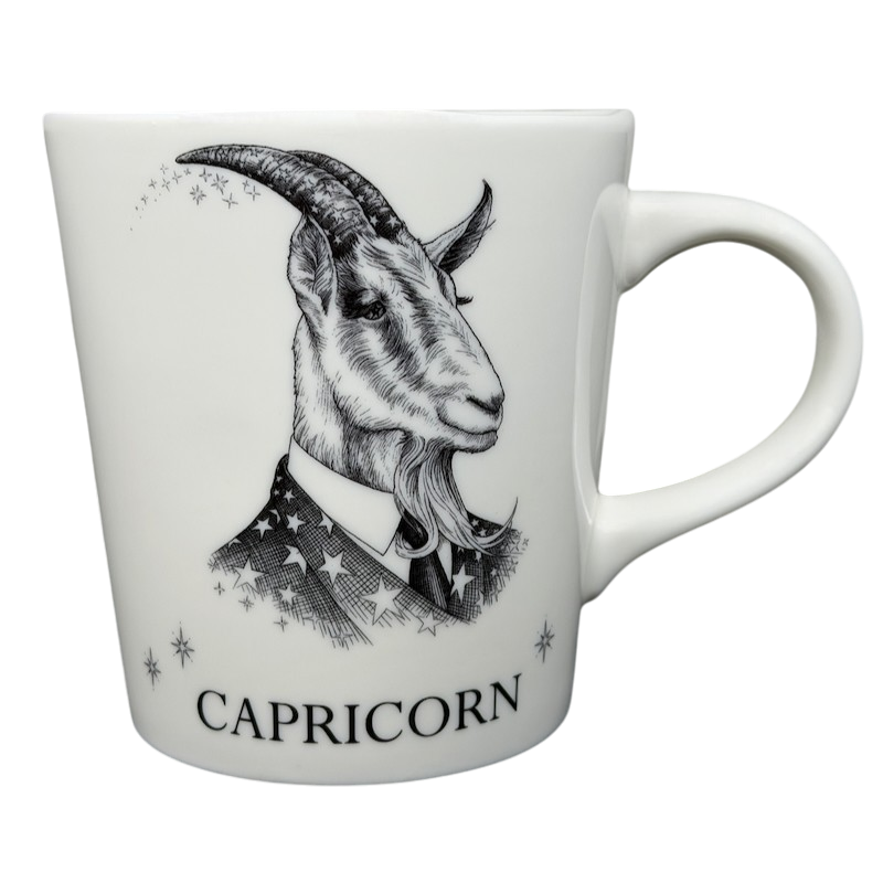 CAPRICORN Rory Dobner Astrology Mug Williams Sonoma featuring a goat illustration and starry design