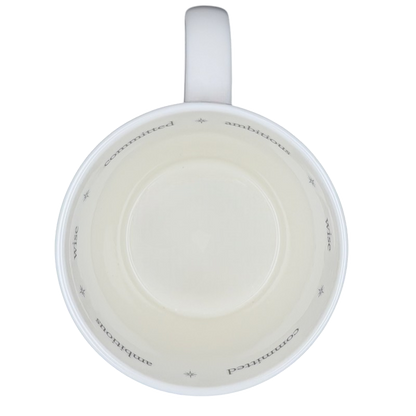 Inside view of CAPRICORN Rory Dobner Astrology Mug Williams Sonoma with inspirational words