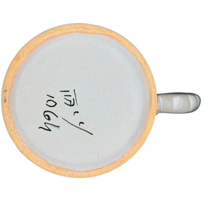 Carrot and Spoon Hand-Painted Made in Italy Pottery Mug showcasing unique artwork on the base