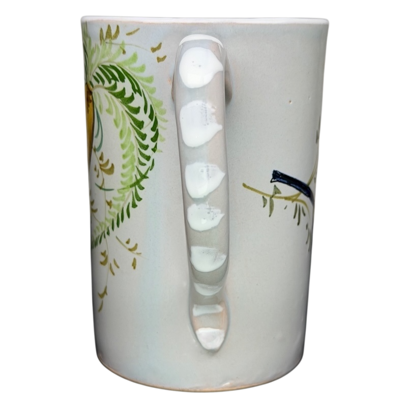Carrot and Spoon Hand-Painted Made in Italy Pottery Mug with intricate floral designs