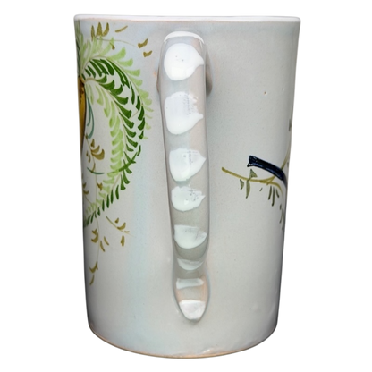 Carrot and Spoon Hand-Painted Made in Italy Pottery Mug with intricate floral designs